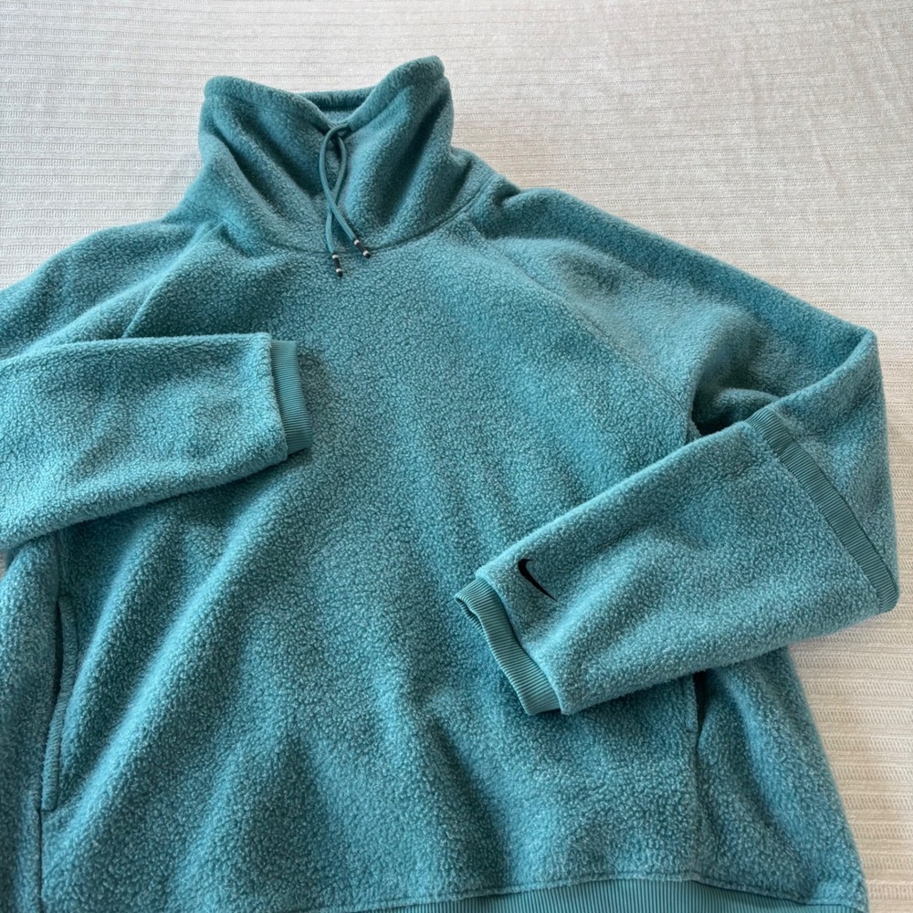 Nike Sportswear Essential Sherpa Fleece Funnel Neck Pullover Teal BV5285-364 M